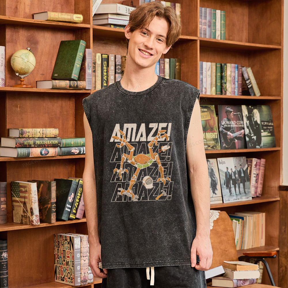 Pagewings AmazeSci Fi Reader Unisex Washed Tank Top