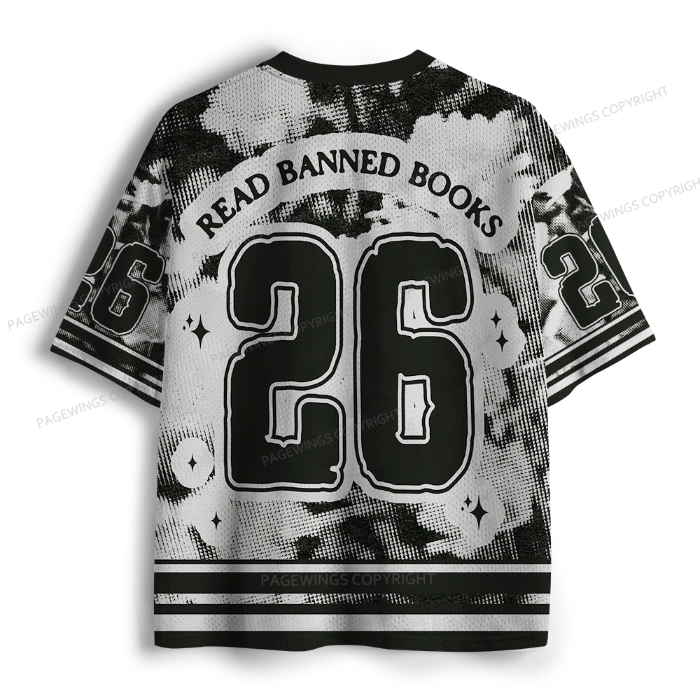 Pagewings Read Banned Books Unisex Mesh Jersey