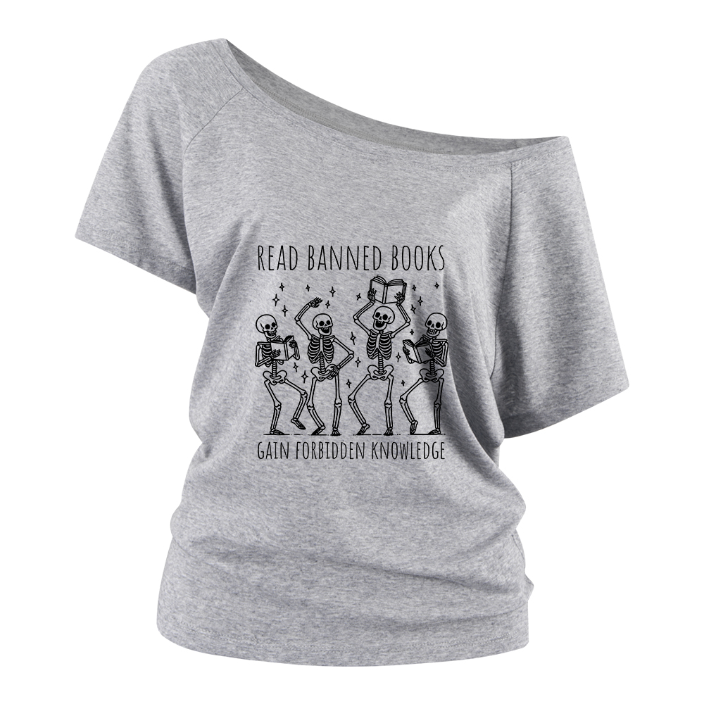 Pagewings Reading Books Tee Book Lover Gift  Off Shoulder Top
