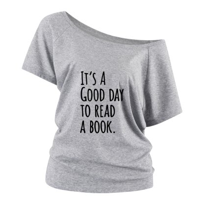 Pagewings It's A Good Day To Read A Book Off Shoulder Top