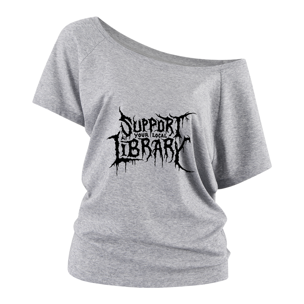 Pagewings Support Your Local Library Off Shoulder Top