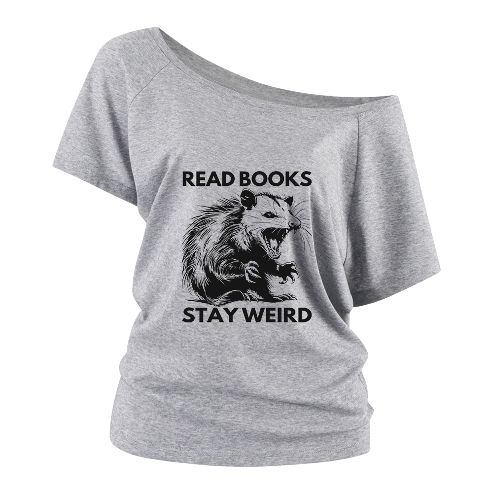 Pagewings Read Books Stay Weird Off Shoulder Top