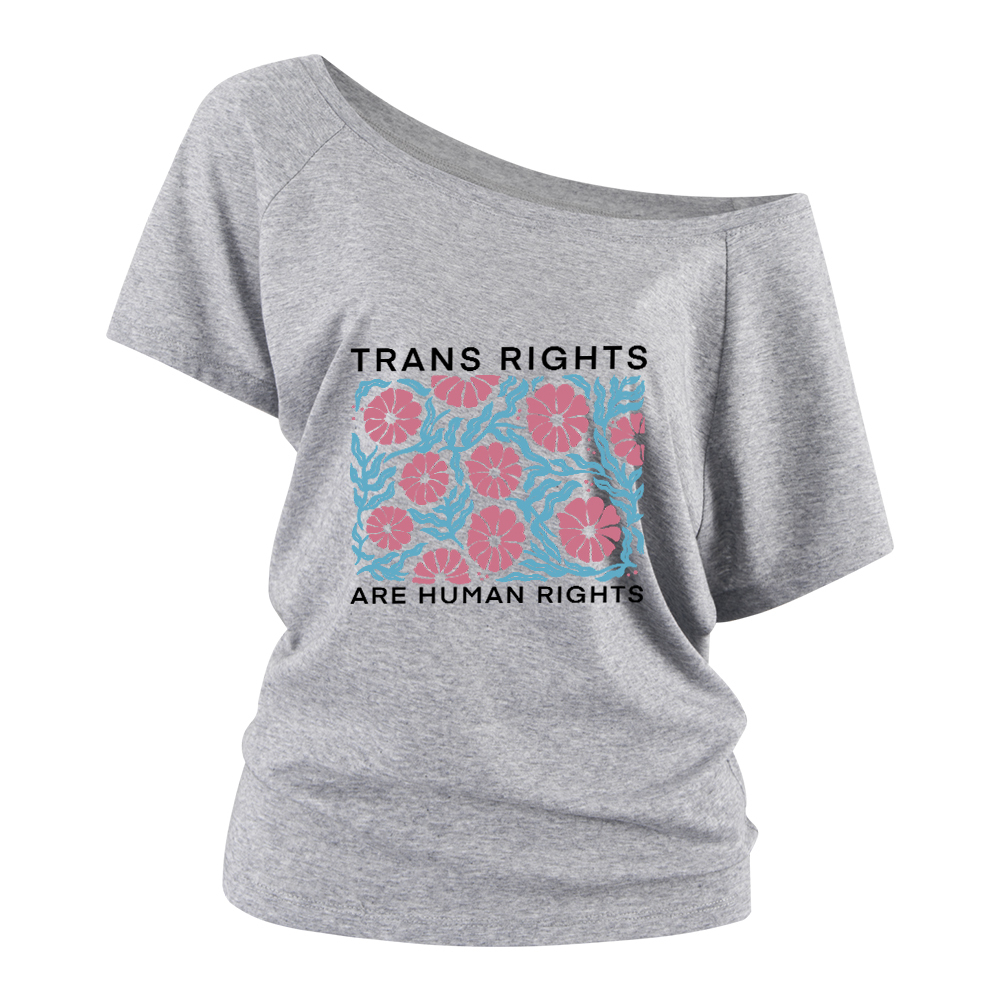 Pagewings Trans Rights Are Human Rights Off Shoulder Top