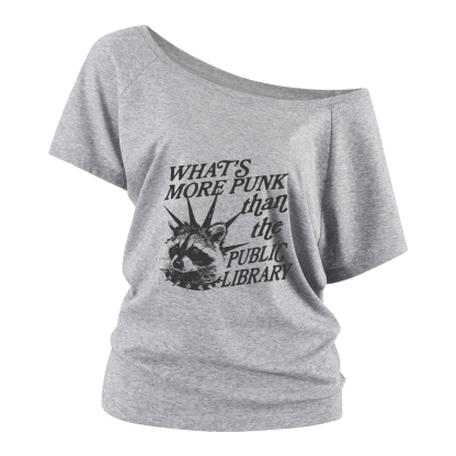 Pagewings What’s More Punk Than The Public Library Off Shoulder Top