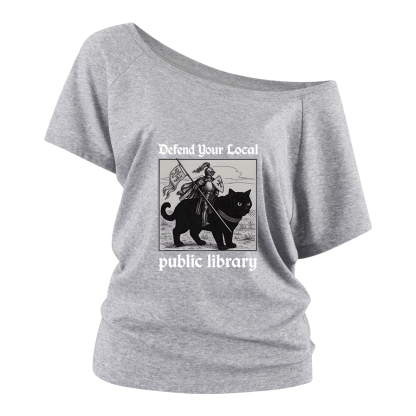 Pagewings Defend Your Local public library Off Shoulder Top