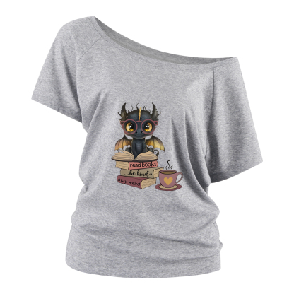 Pagewings Fourth Wing Dargon Off Shoulder Top