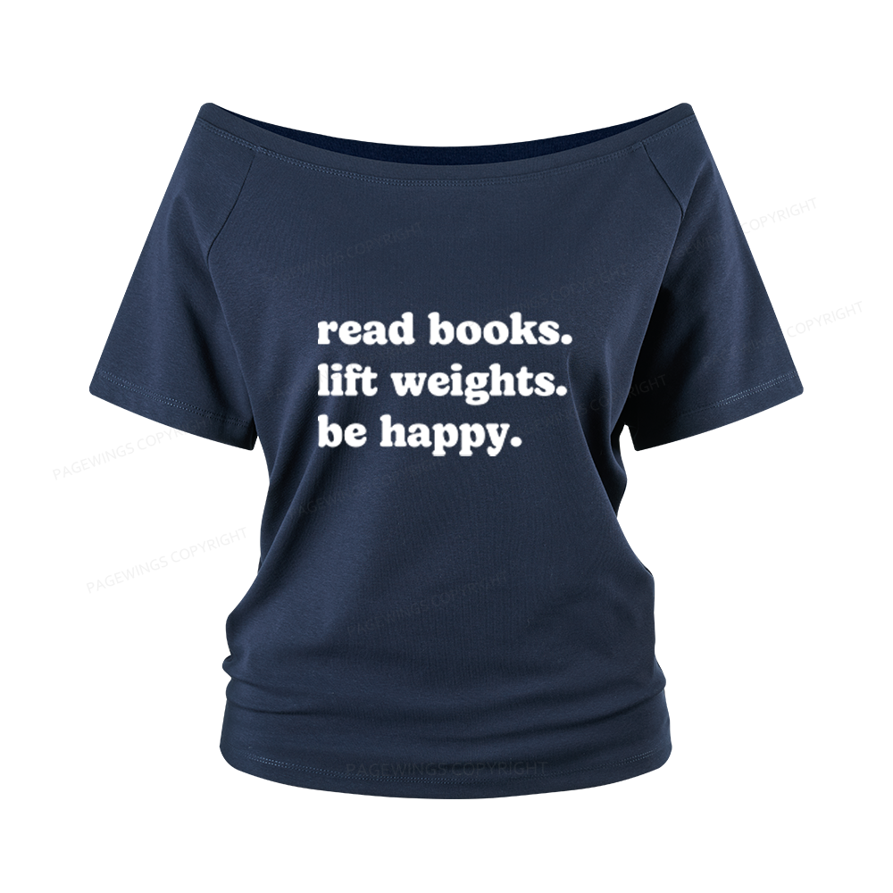 Pagewings Book Lover Gym Women Off Shoulder T-shirts
