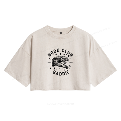 Pagewings Book Club Women's Washed Cropped T-shirt