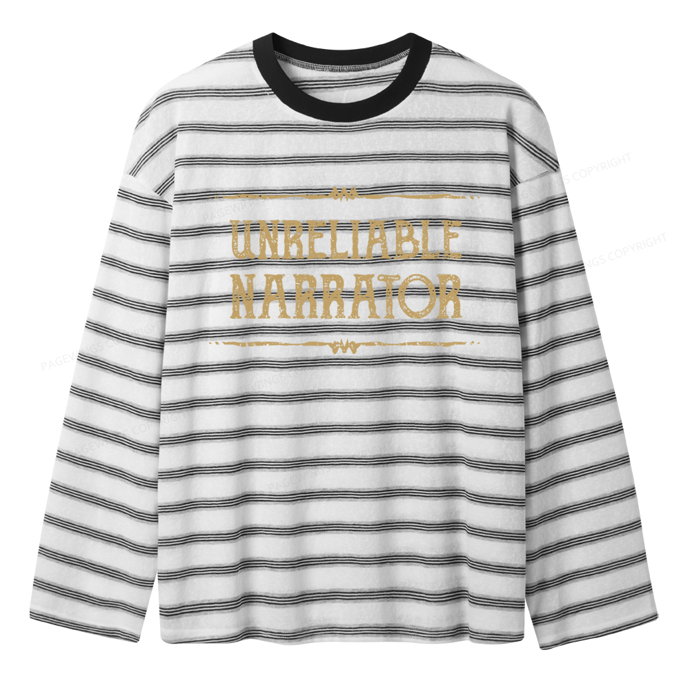 Pagewings Unreliable Narrator Unisex Striped Long Sleeve T-Shirt