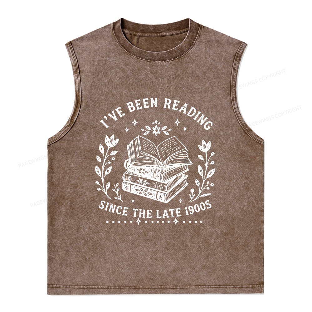 Pagewings I’ve Been Reading Since The Late 1900s Unisex Washed Tank Top