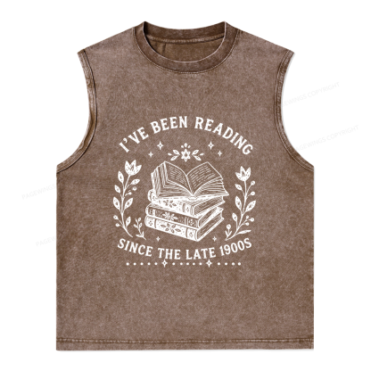 Pagewings I’ve Been Reading Since The Late 1900s Unisex Washed Tank Top