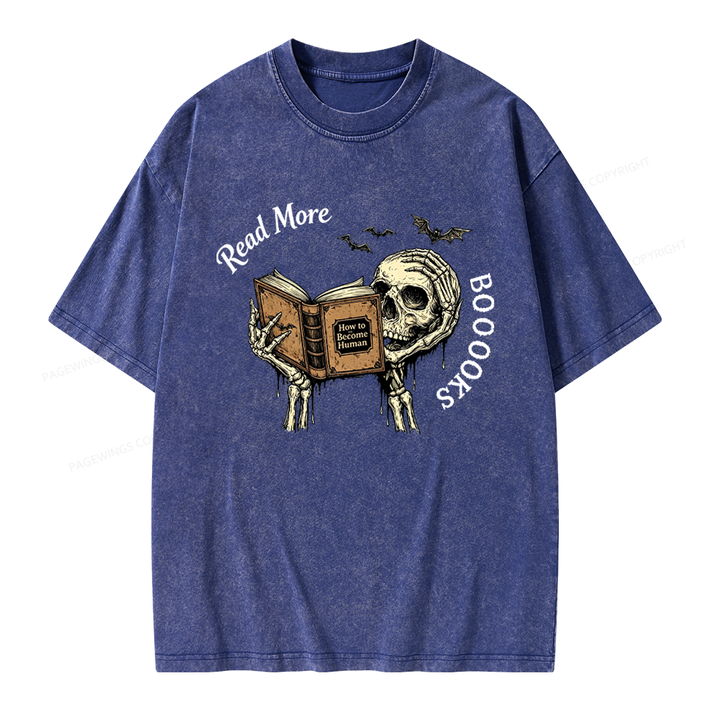 Pagewings Read More Books Unisex Washed T-shirt