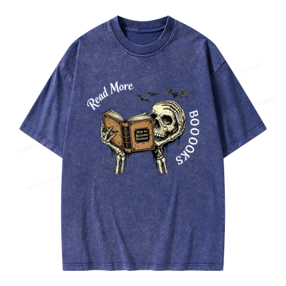 Pagewings Read More Books Unisex Washed T-shirt