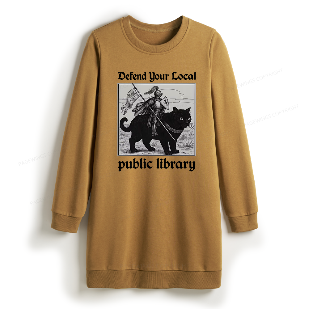 Pagewings Defend Your Local public library Sweatshirt Dress