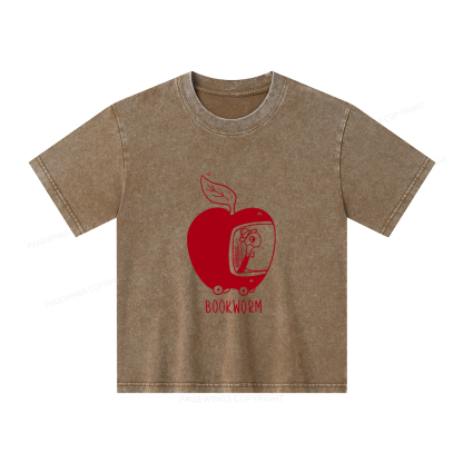 Pagewings Worm Driving Car Unisex Kids Washed T-shirt