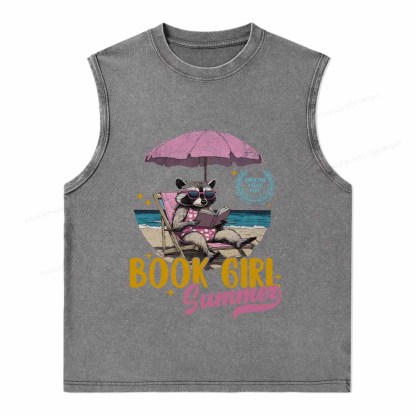 Pagewings Book Girl Summer Washed Tank Top