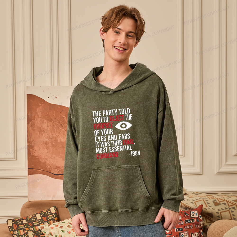 Pagewings Dystopia Quote Unisex Washed Hoodie