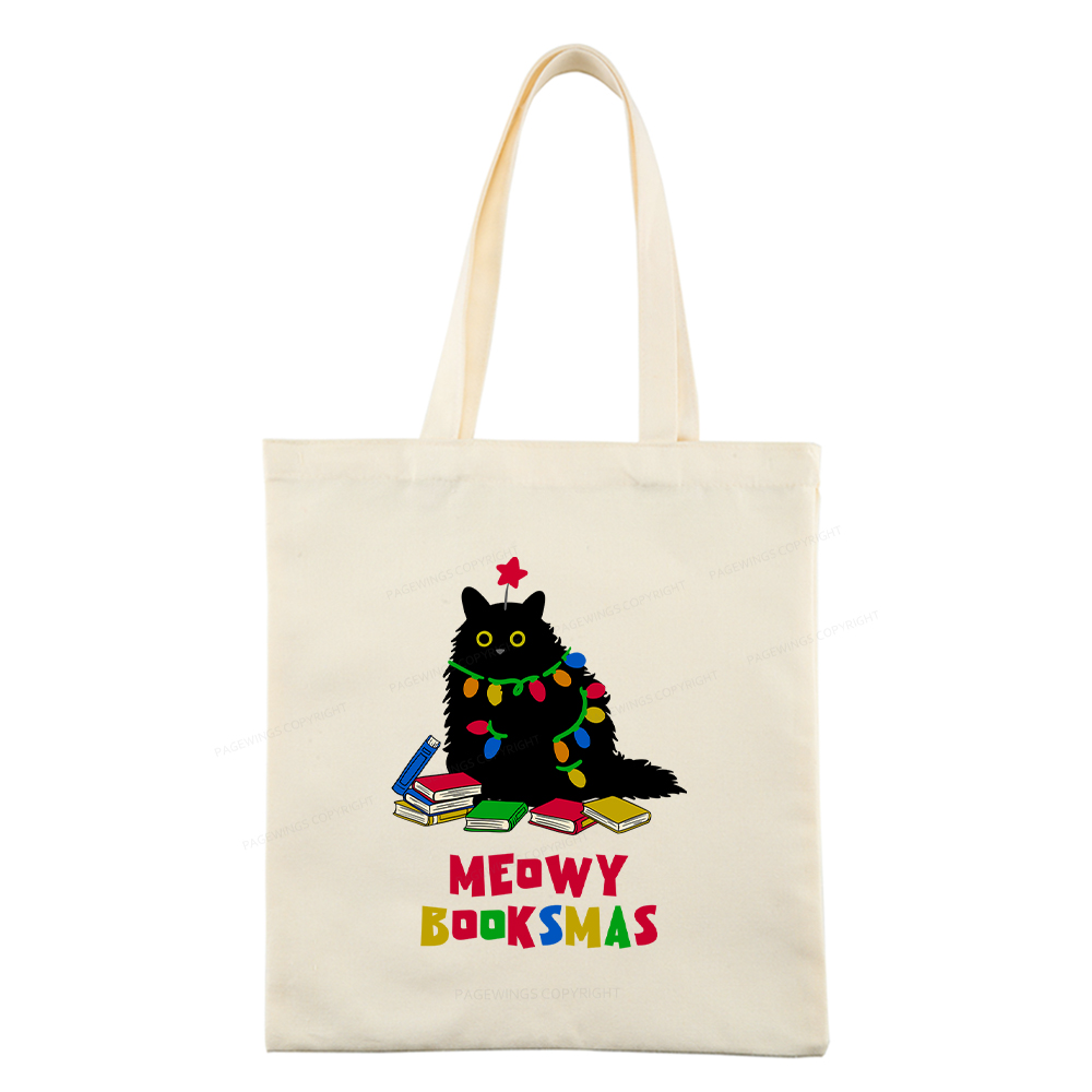 Pagewings Meowy Booksmas Tote Bag