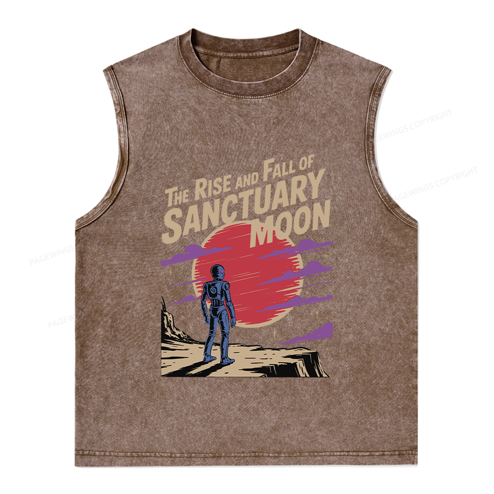 Pagewings The Rise And Fall Of Sanctuary Moon Unisex Washed Tank Top