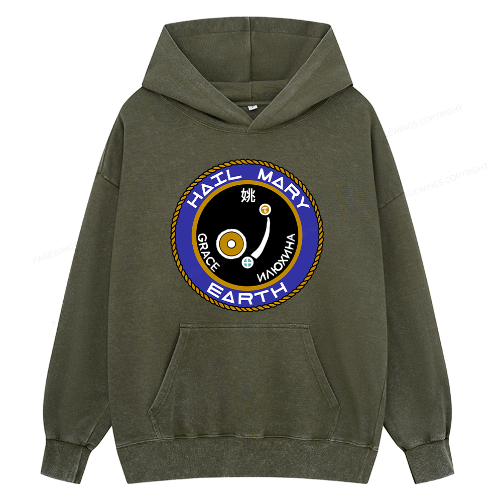 Pagewings Mission Patch Unisex Washed Hoodie