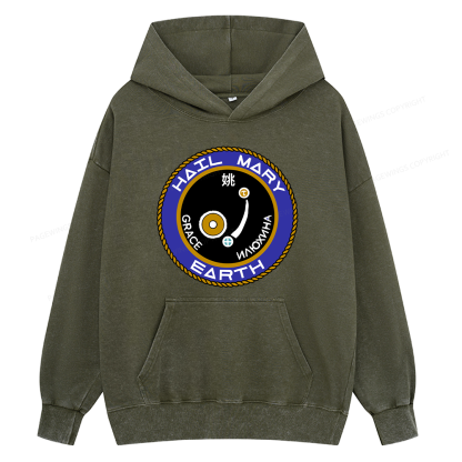 Pagewings Mission Patch Unisex Washed Hoodie