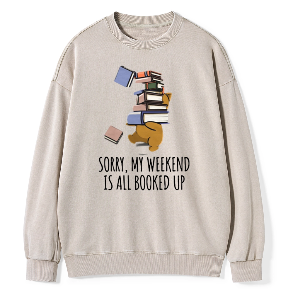 Pagewings Weekend Booked Up Unisex Washed Sweatshirt