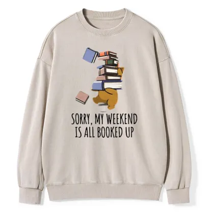Pagewings Weekend Booked Up Unisex Washed Sweatshirt