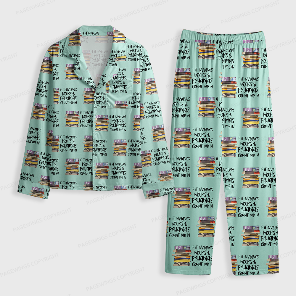 Pagewings If It Involves Books & Pajamas Count Me In Unisex Button-Up Pajama Set