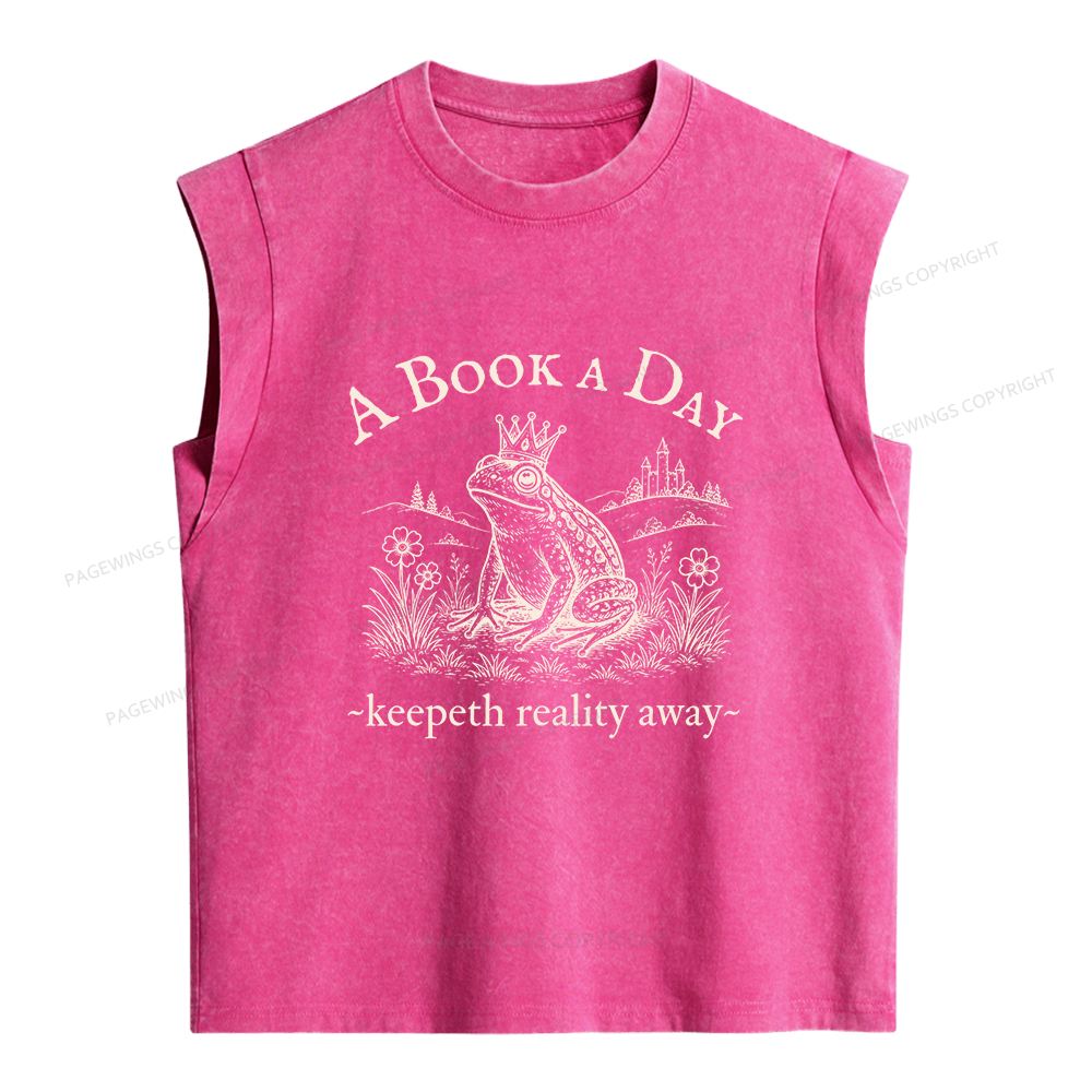 Pagewings A Book A Day Women's Washed Tank Top