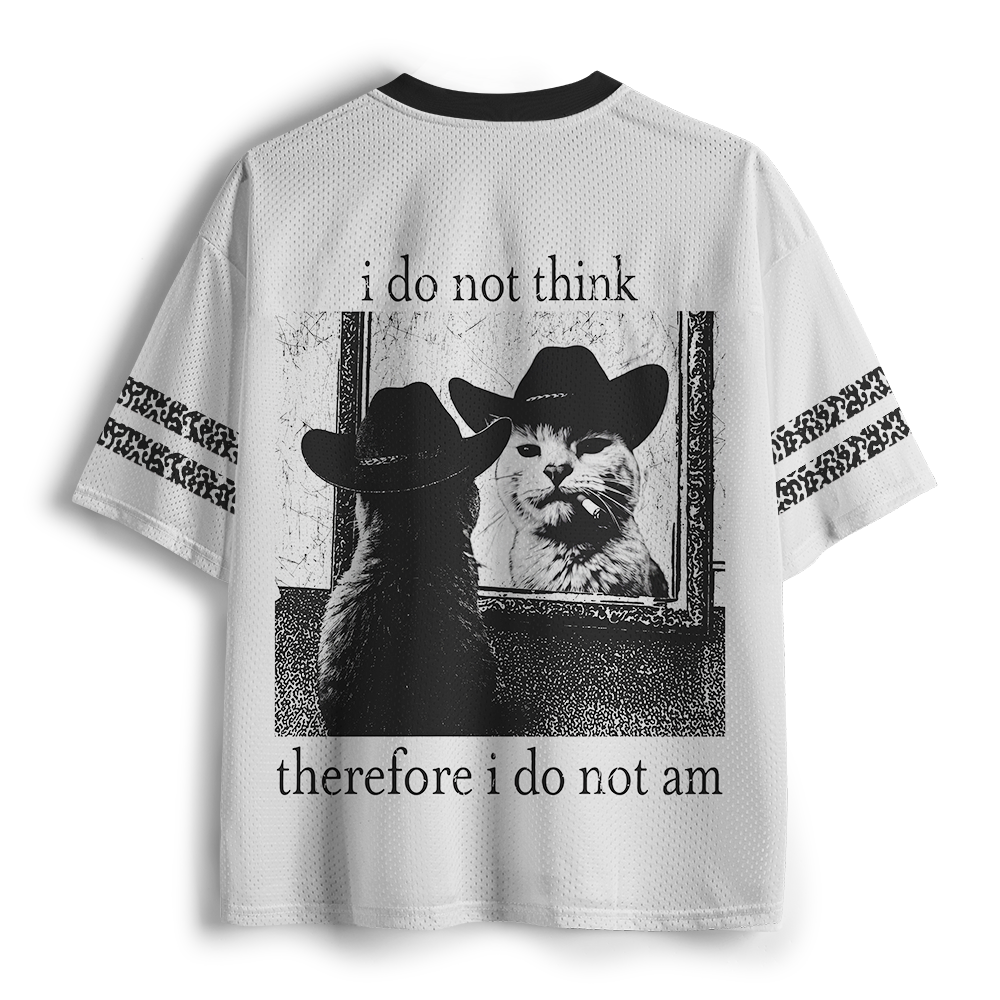 Pagewings I Do Not Think Therefore I Do Not Am Unisex Mesh Jersey