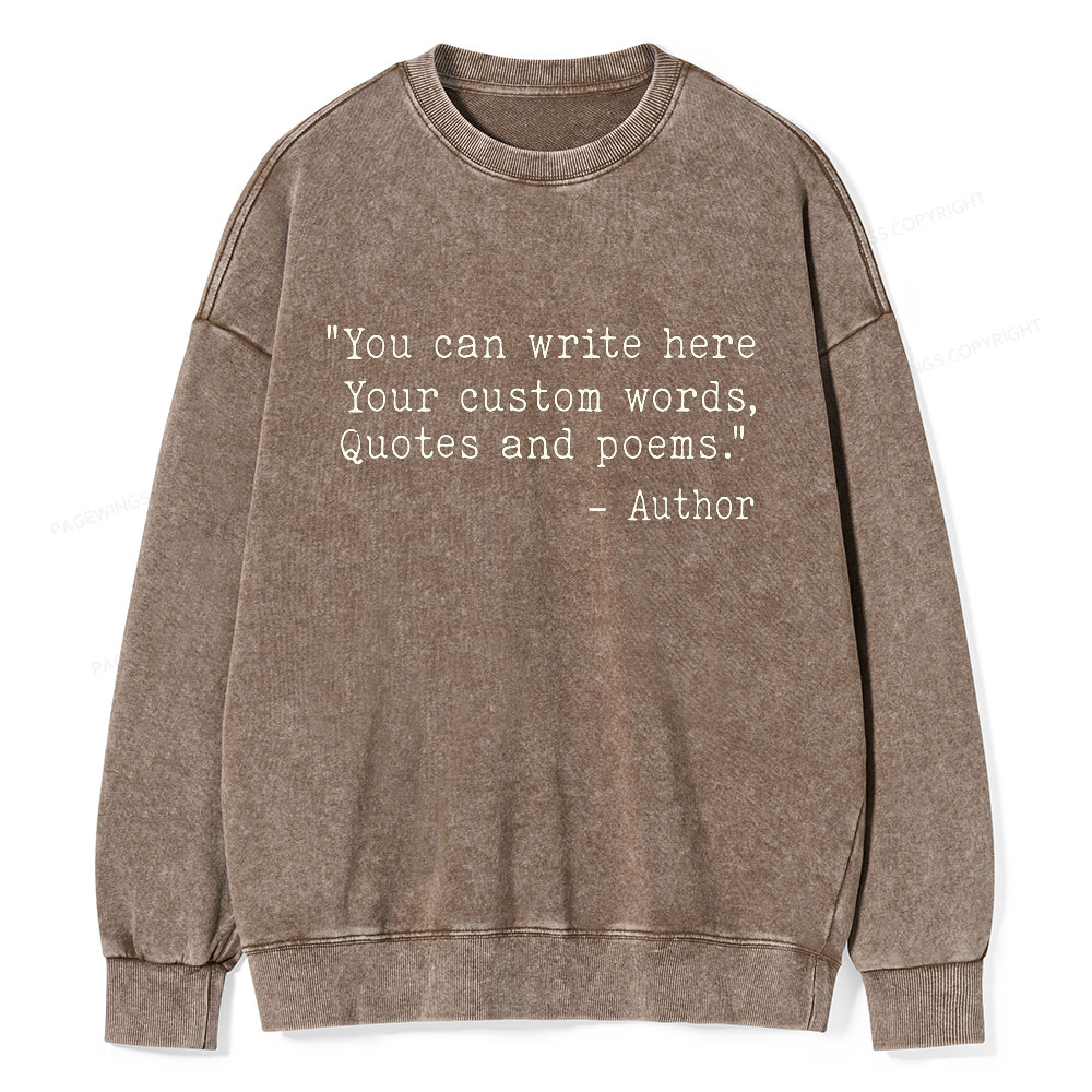 Pagewings Personalized Typewriter  Unisex Washed Sweatshirt