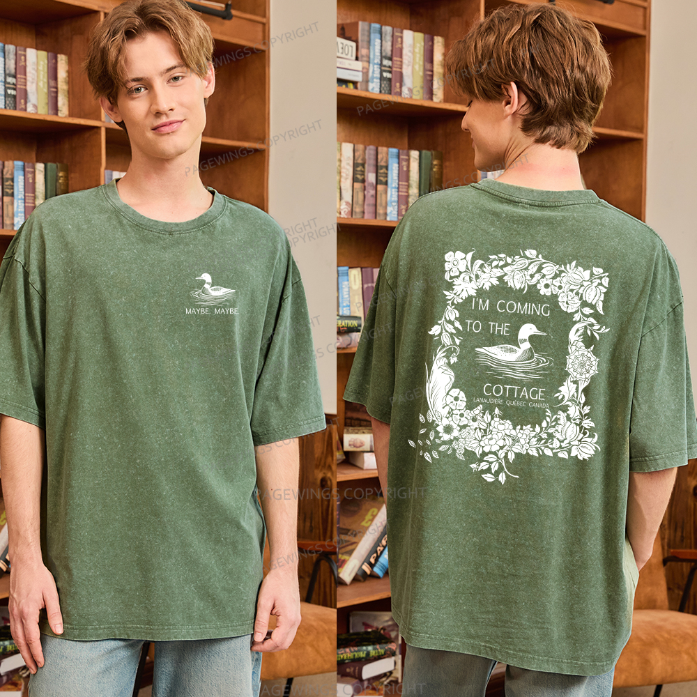 Pagewings I'm Coming to the Cottage Unisex Washed T-shirt