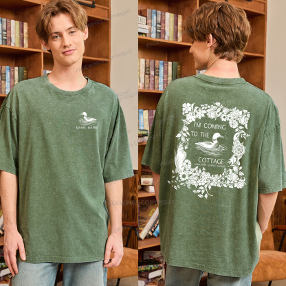 Pagewings I'm Coming to the Cottage Unisex Washed T-shirt