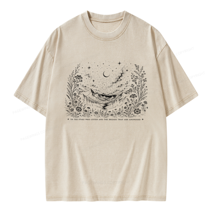 Pagewings Fantasy Reader Unisex Washed T-shirt