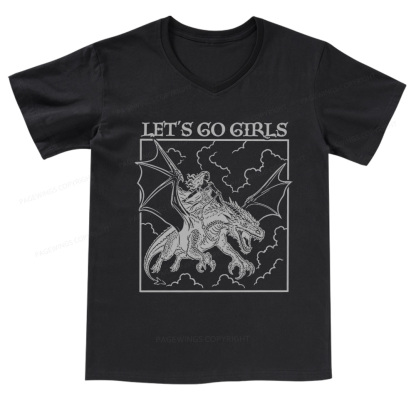 Pagewing Let's Go Girls V-neck T-shirt