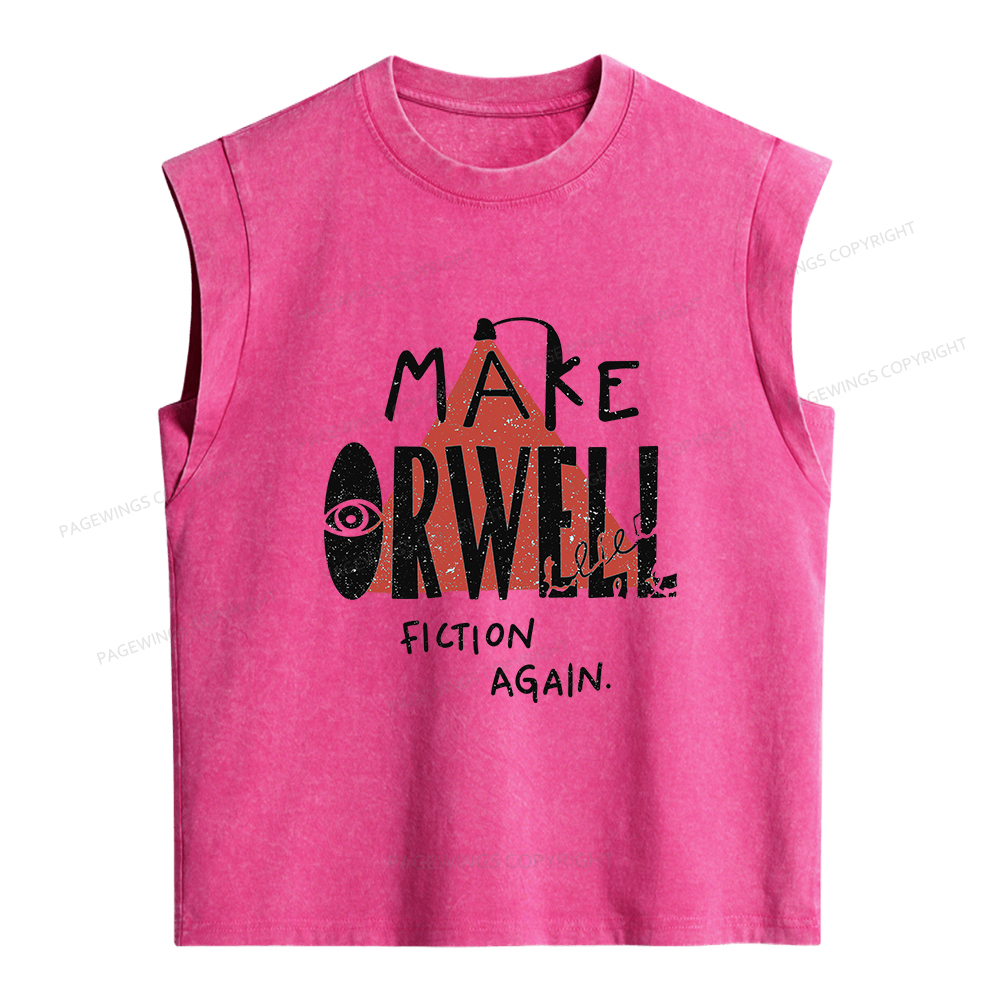 Pagewings Make Orwell Fiction Again Women's Washed Tank Top
