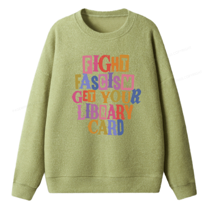 Pagewings Get Your Library Card Unisex Knit Sweatshirt