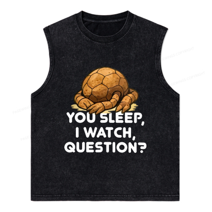 Pagewings You Sleep I Watch Question Unisex Washed Tank Top