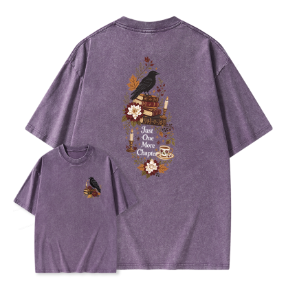 Pagewings Dark Academia Book Unisex Washed T-shirt