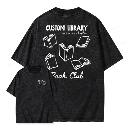 Pagewings Personalized Library Book Club Unisex Washed T-shirt