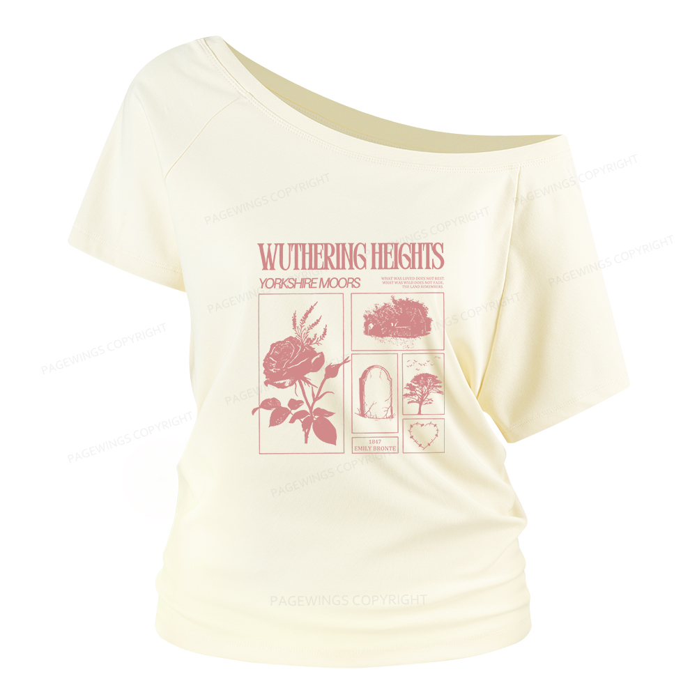 Pagewings Literary Quote Women Off Shoulder T-shirts