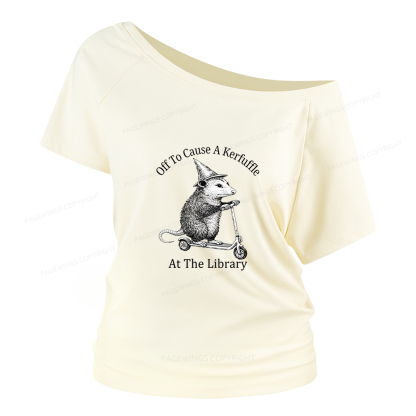 Pagewings Off To Cause A Kerfuffle Women Off Shoulder T-shirts