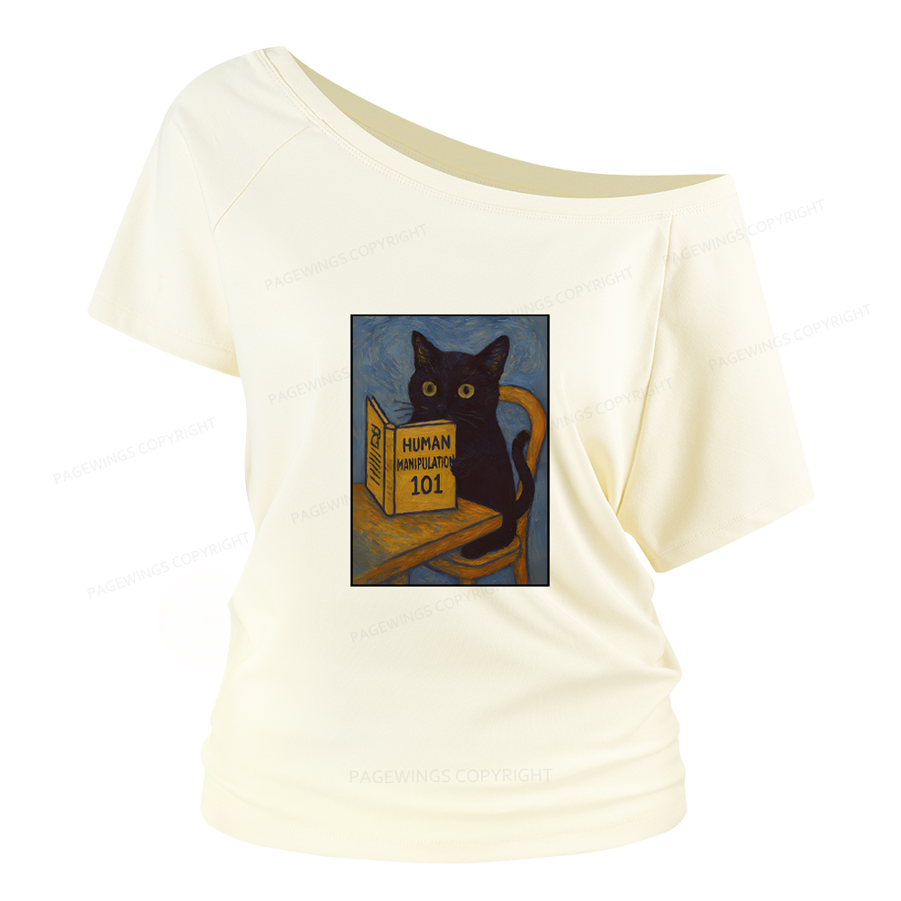 Pagewings Funny Cat Women Off Shoulder T-shirts