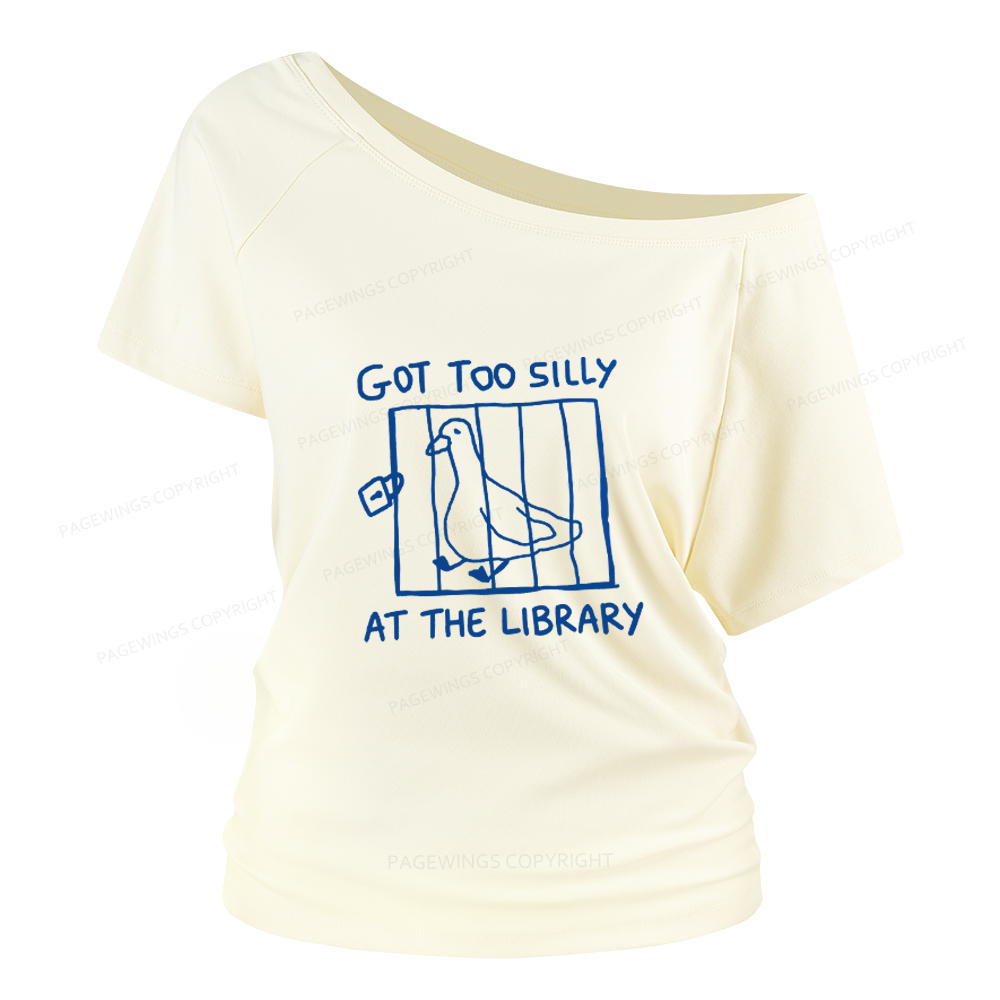 Pagewings Got Too Silly At The Library Women Off Shoulder T-shirts