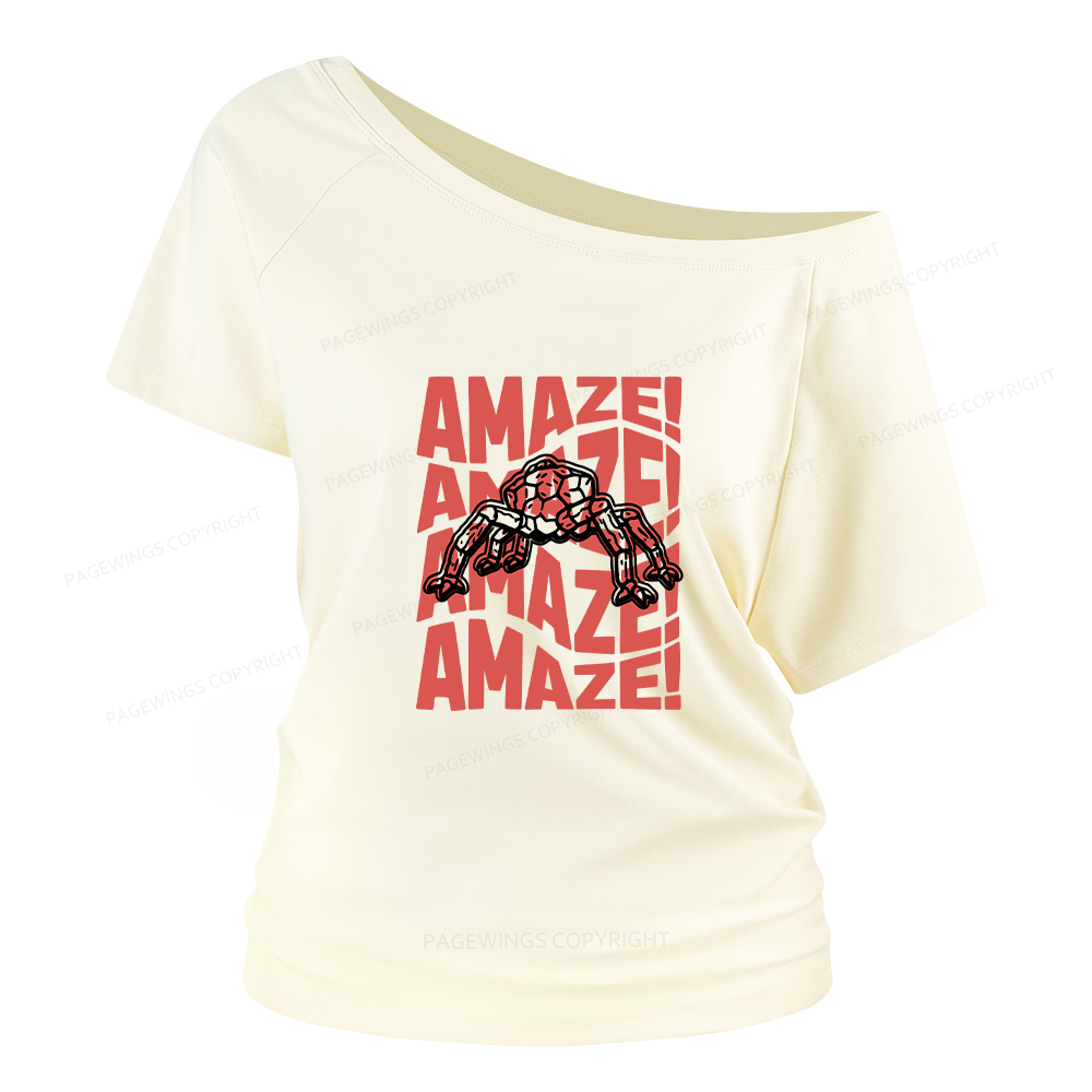 Pagewings Amaze Space Women Off Shoulder T-shirts