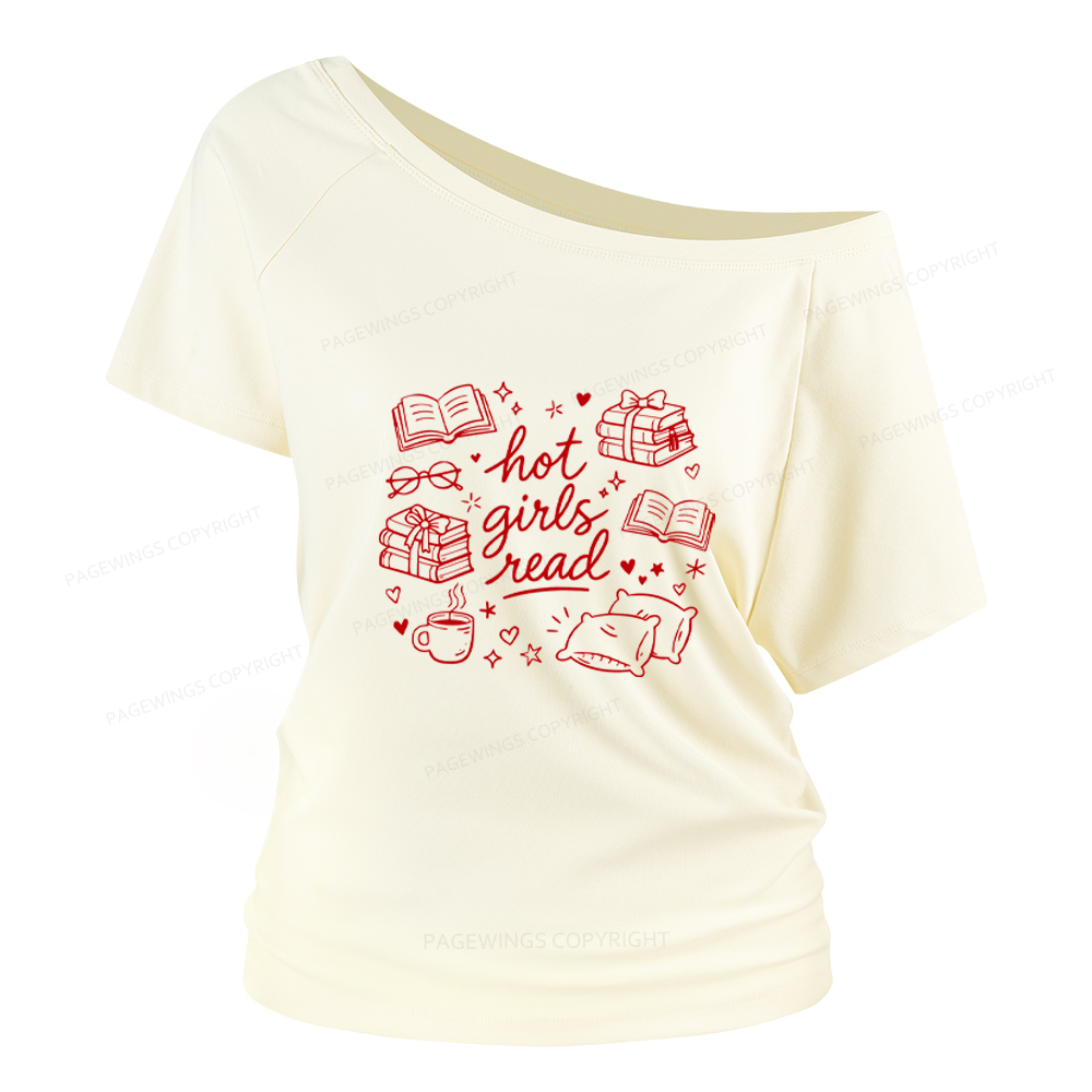 Pagewings Hot Girls Read Women Off Shoulder T-shirts