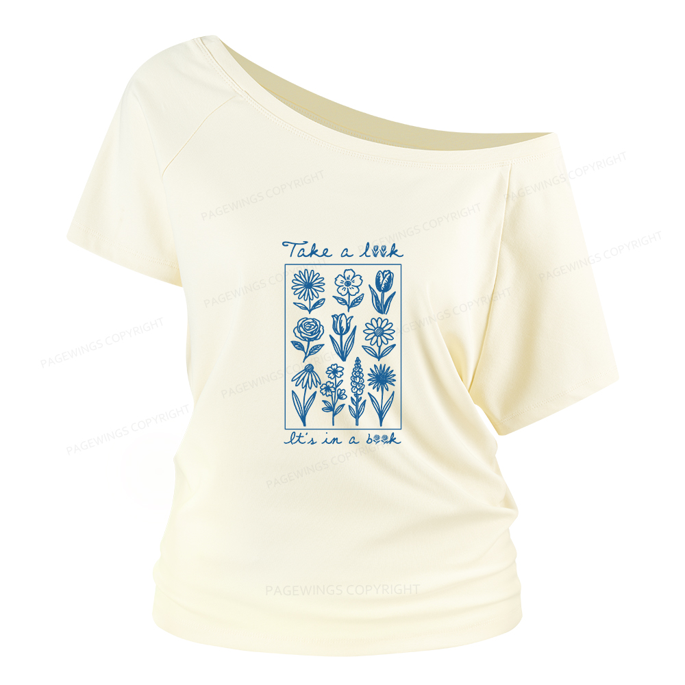 Pagewings Take A Look It’s In A Book Women Off Shoulder T-shirts