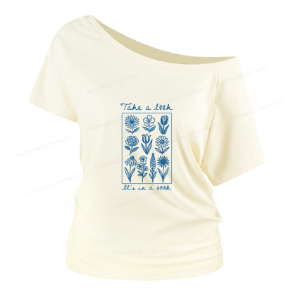 Pagewings Take A Look It’s In A Book Women Off Shoulder T-shirts