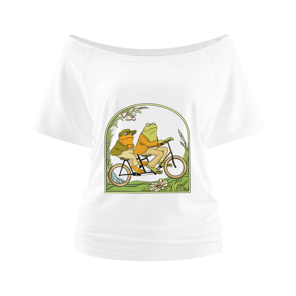 Pagewings Frog And Toad Book Vintage Off Shoulder Top