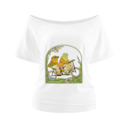 Pagewings Frog And Toad Book Vintage Off Shoulder Top